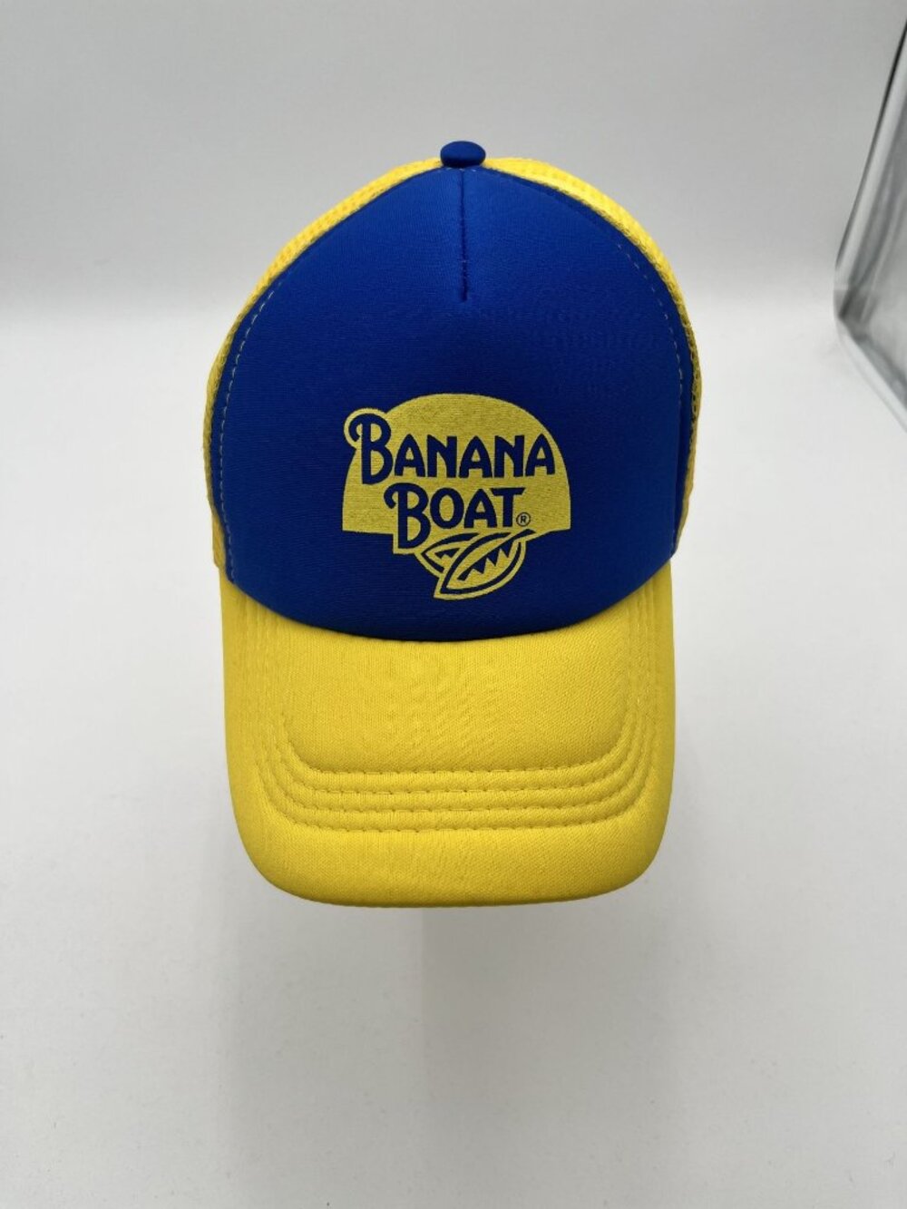 Banana Boat Blue Yellow Mesh Back Adjustable Snapback Trucker Hat OSFA